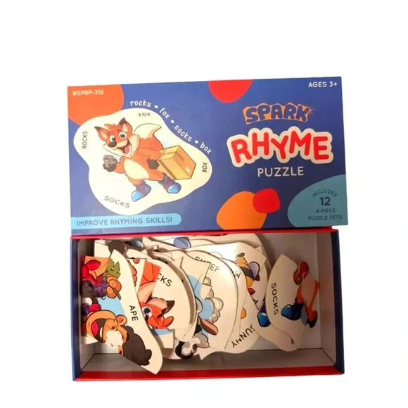 SPARK INNOVATIONS  Rhyming Puzzle Sets Matching Game, Learn to Rhyme Age 3+ - Picture 4 of 4